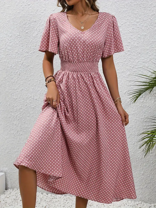 MW | Bedrucktes Casual-Kleid mit kurzen Ärmeln