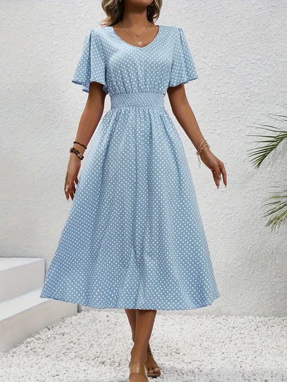MW | Bedrucktes Casual-Kleid mit kurzen Ärmeln