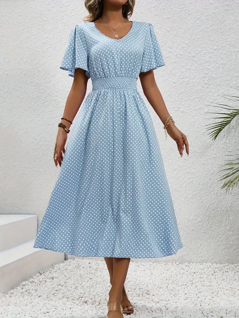 MW | Bedrucktes Casual-Kleid mit kurzen Ärmeln