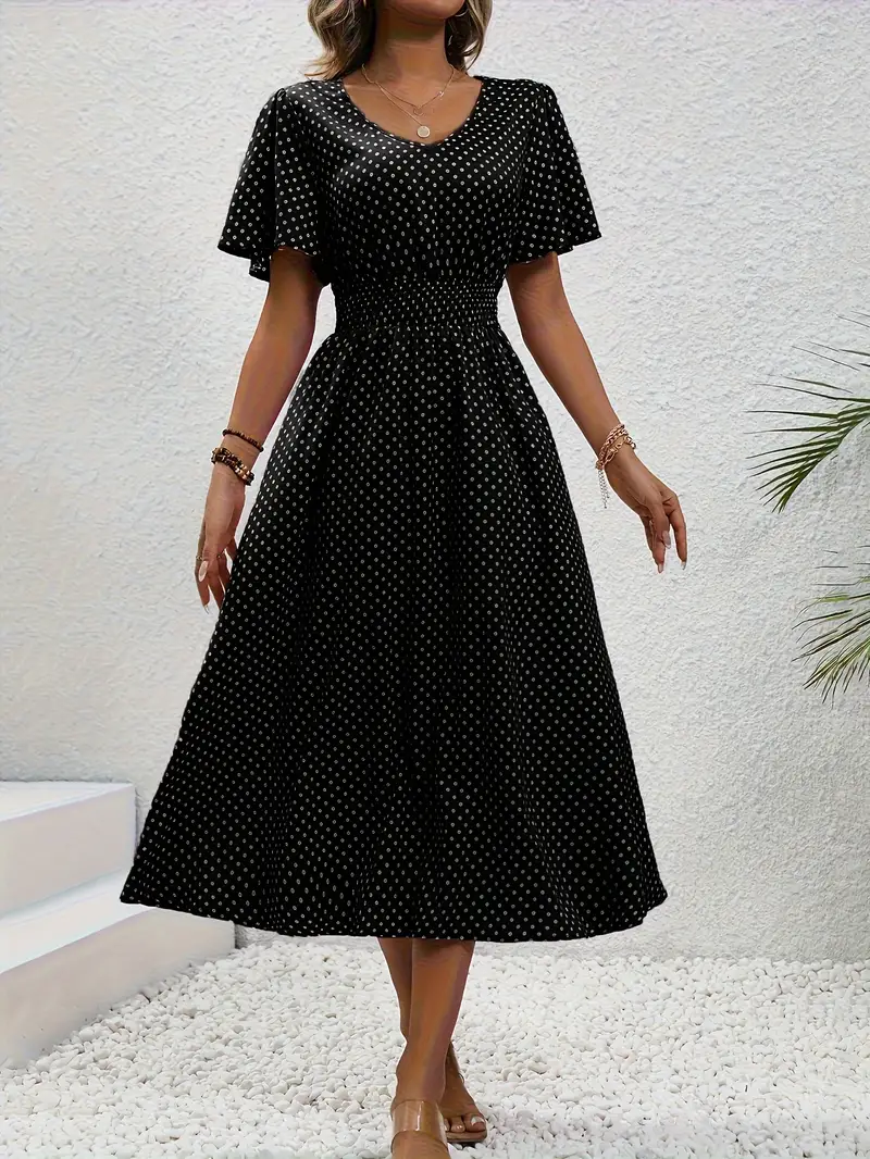 MW | Bedrucktes Casual-Kleid mit kurzen Ärmeln