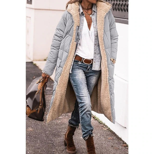 MW | Reversible lange Sherpa Jacke