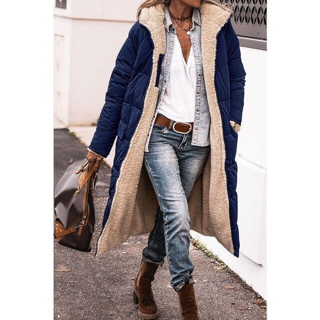 MW | Reversible lange Sherpa Jacke