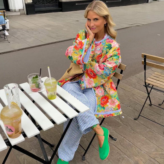MW | Bedruckter Damenblazer mit floralem Muster