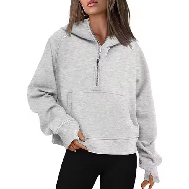 MW | Jacke mit halbem Reißverschluss und Kapuze