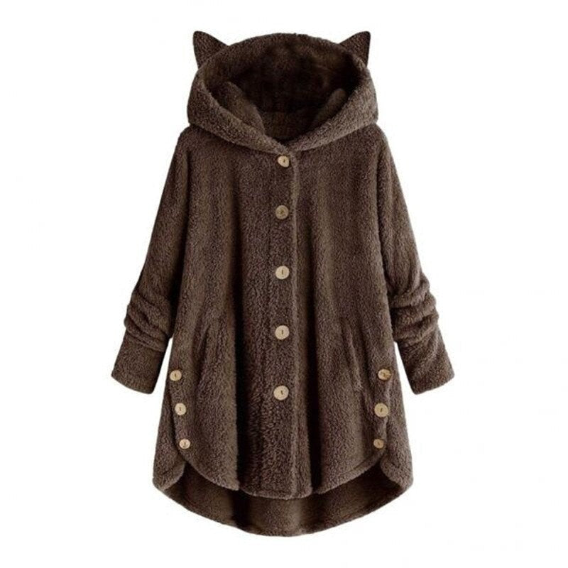 MW | Warmer Plüsch gefütterter Katzenmantel