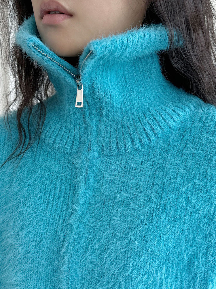 MW | Flauschiger Pullover mit Reißverschluss