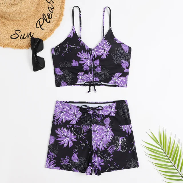 Beileag® | 3-piece Ombre Lace Bikini Swimsuit With Beach Skirt