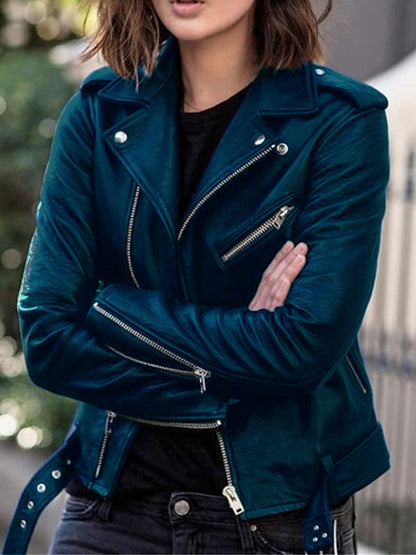 MW | Perfecto Jacken aus Lederimitat mit Reißverschluss, elegante Damenjacken