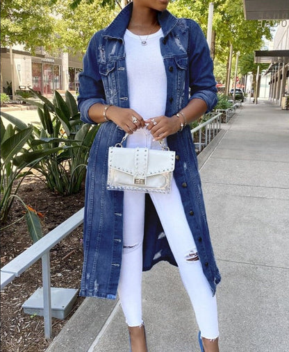 MW | Women's Lange Jeansjacke