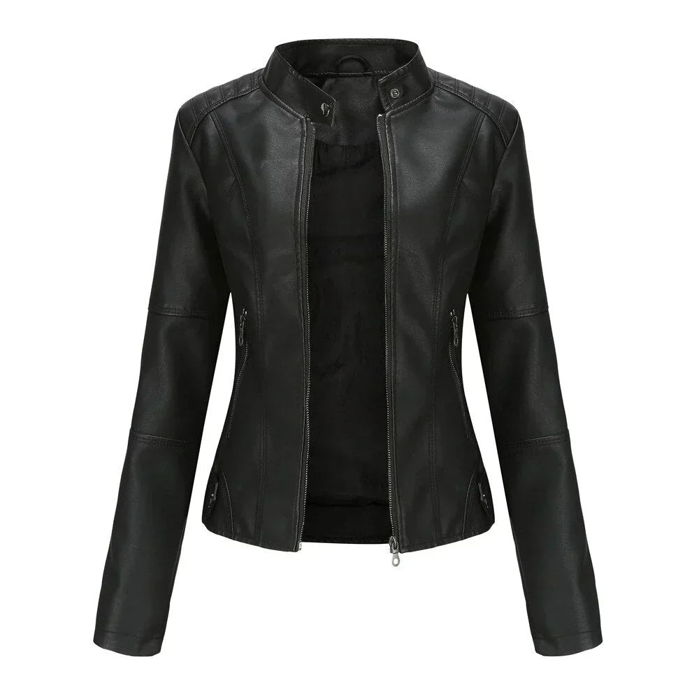 MW | Damen Lederjacke mit Mao
