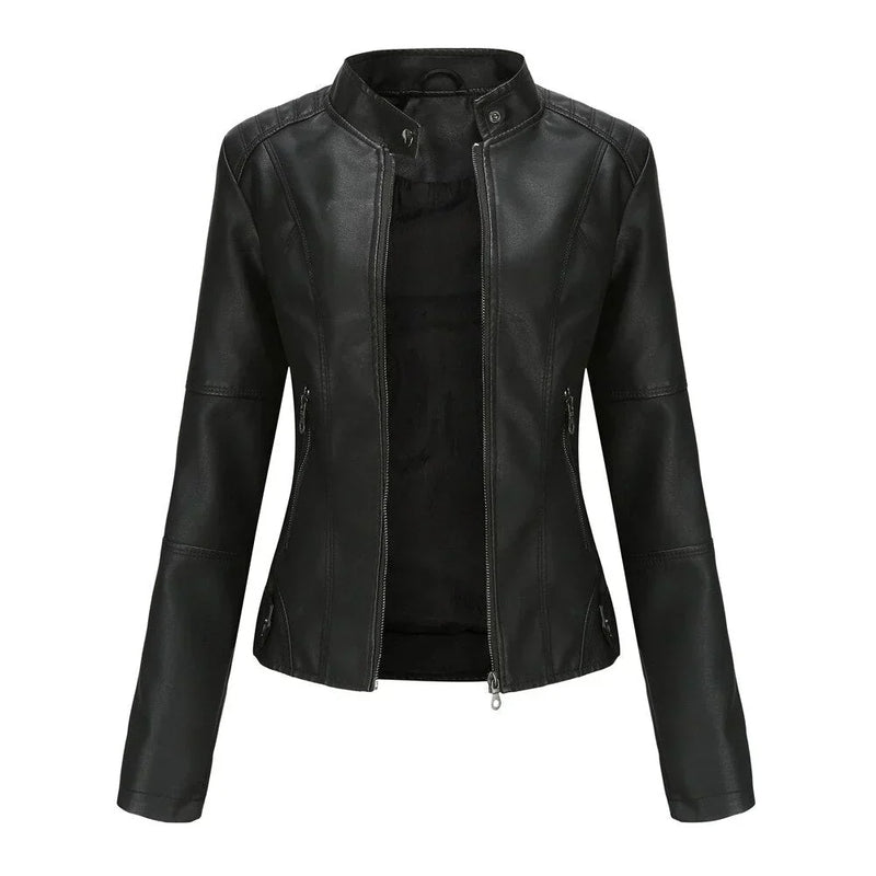 MW | Damen Lederjacke mit Mao