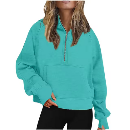 MW | Jacke mit halbem Reißverschluss und Kapuze
