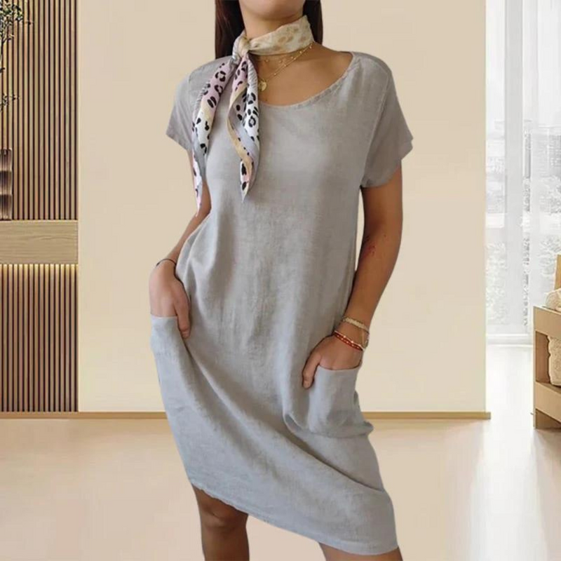 MW | Elegantes Kleid für Damen mit Rundhalsausschnitt