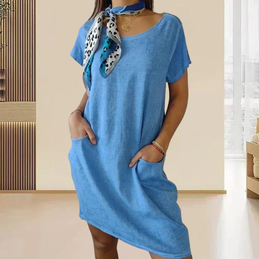 MW | Elegantes Kleid für Damen mit Rundhalsausschnitt