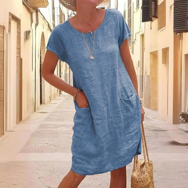 MW | Elegantes Kleid für Damen mit Rundhalsausschnitt