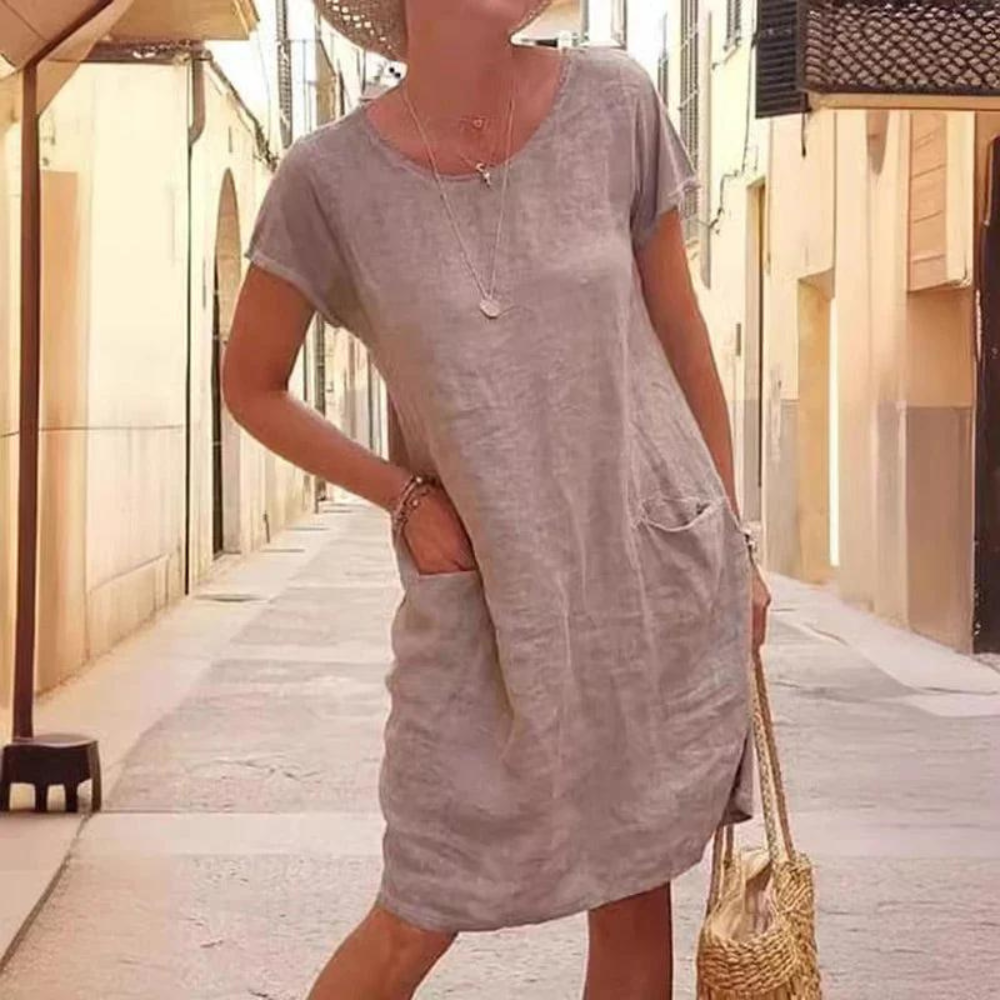MW | Elegantes Kleid für Damen mit Rundhalsausschnitt