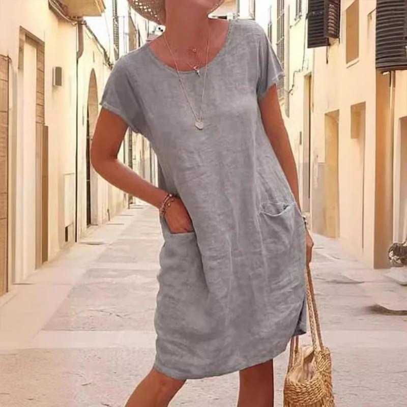 MW | Elegantes Kleid für Damen mit Rundhalsausschnitt