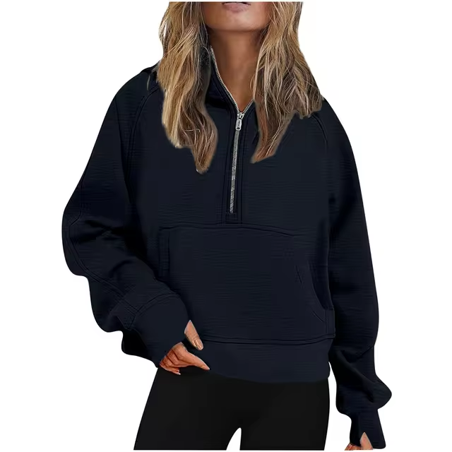 MW | Jacke mit halbem Reißverschluss und Kapuze