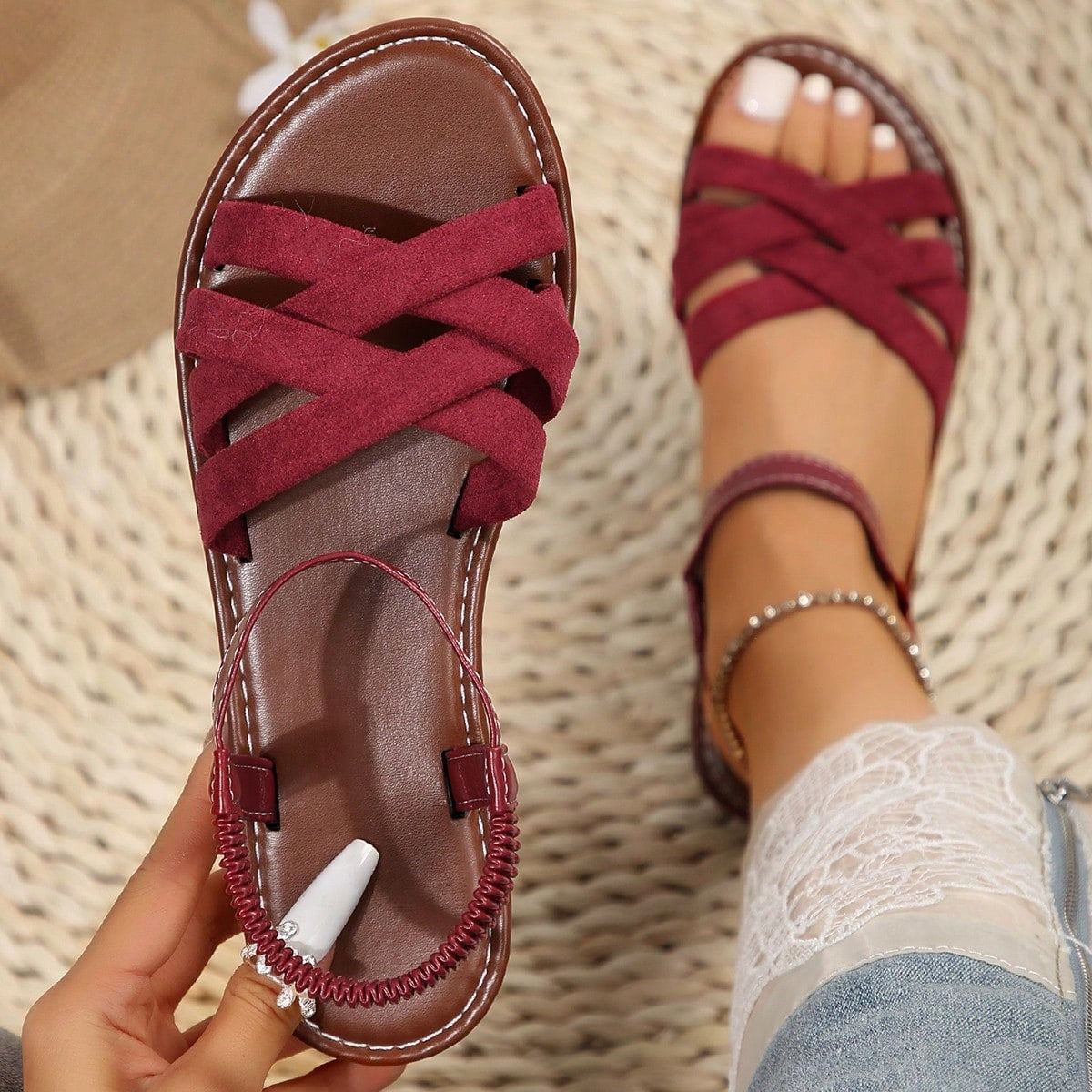 Klassische Orthopädische Sandalen mit zeitlosem Stil