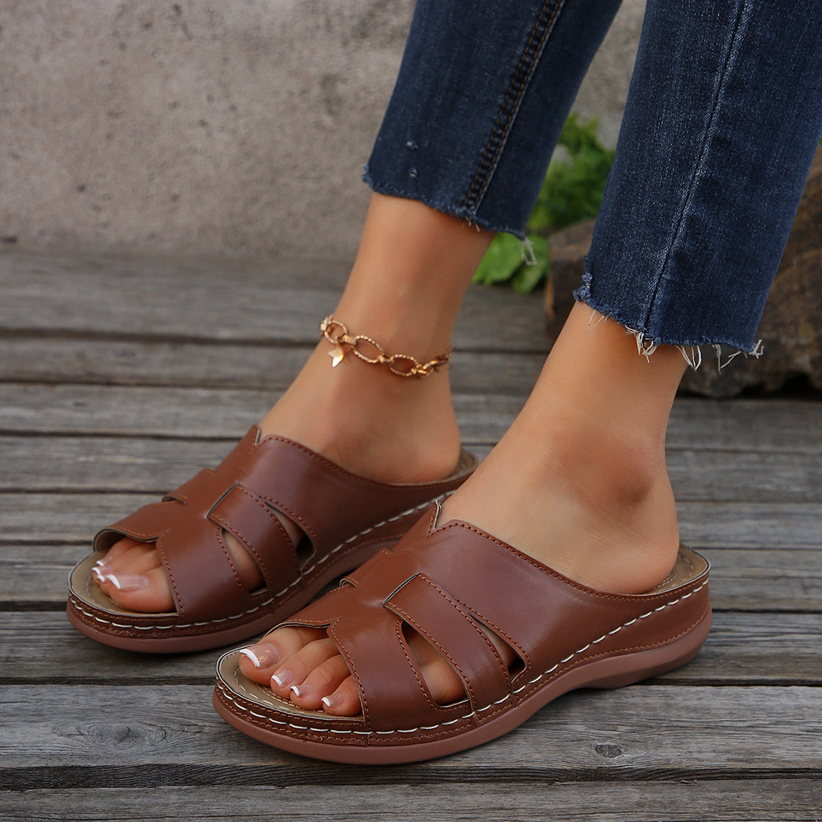 Vintage inspirierte Orthopädische Sandalen