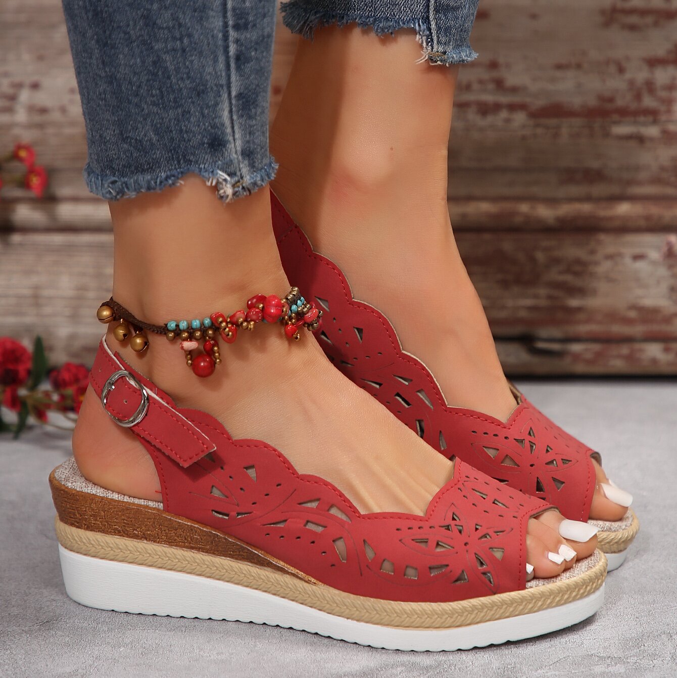 Vintage inspirierte Orthopädische Sandalen