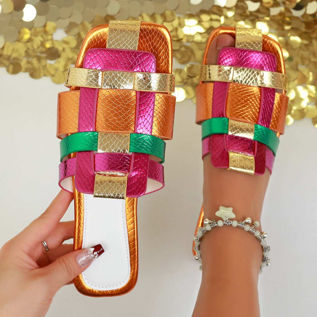 Vintage inspirierte Orthopädische Sandalen