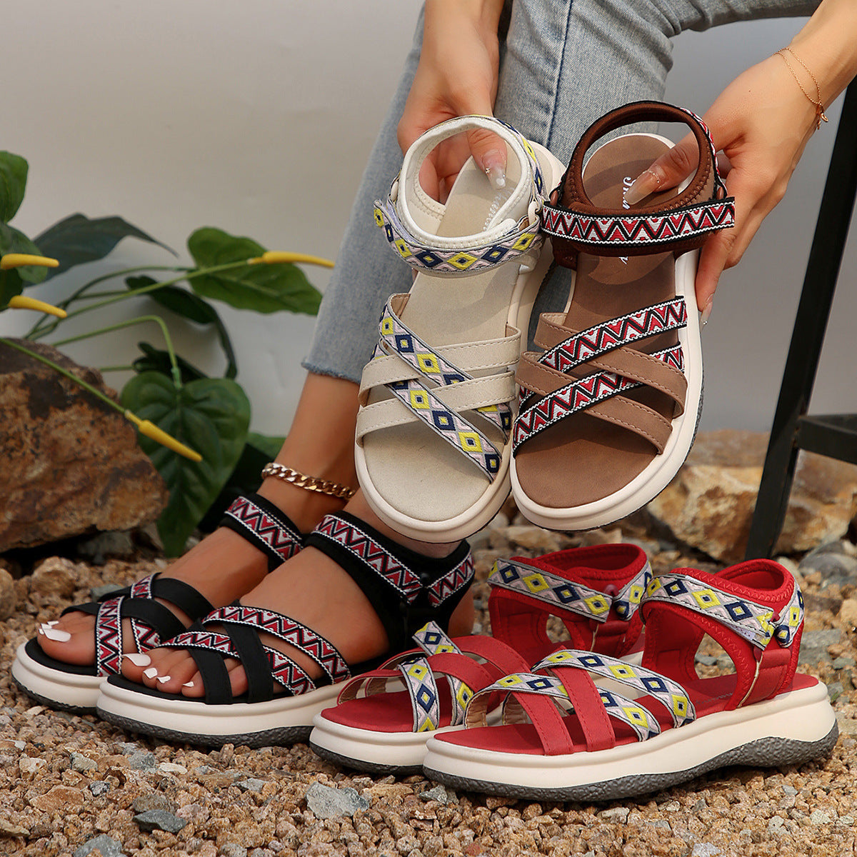 Vintage inspirierte Orthopädische Sandalen