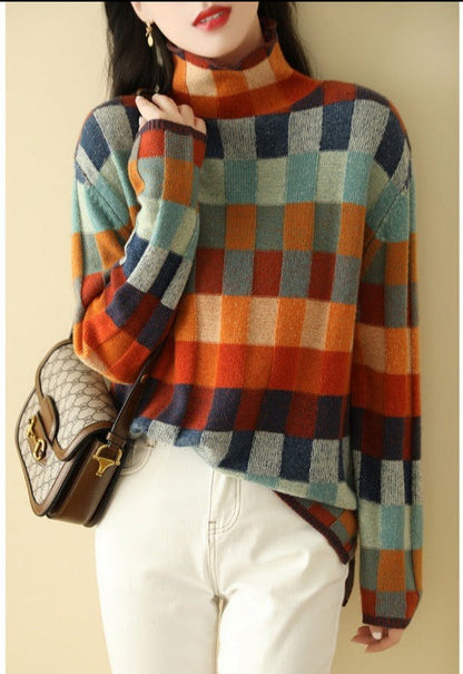 MW | Eleganter Print Rollkragenpullover
