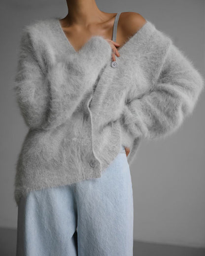 KS | Langärmelige Strickjacke mit fallenden Schultern
