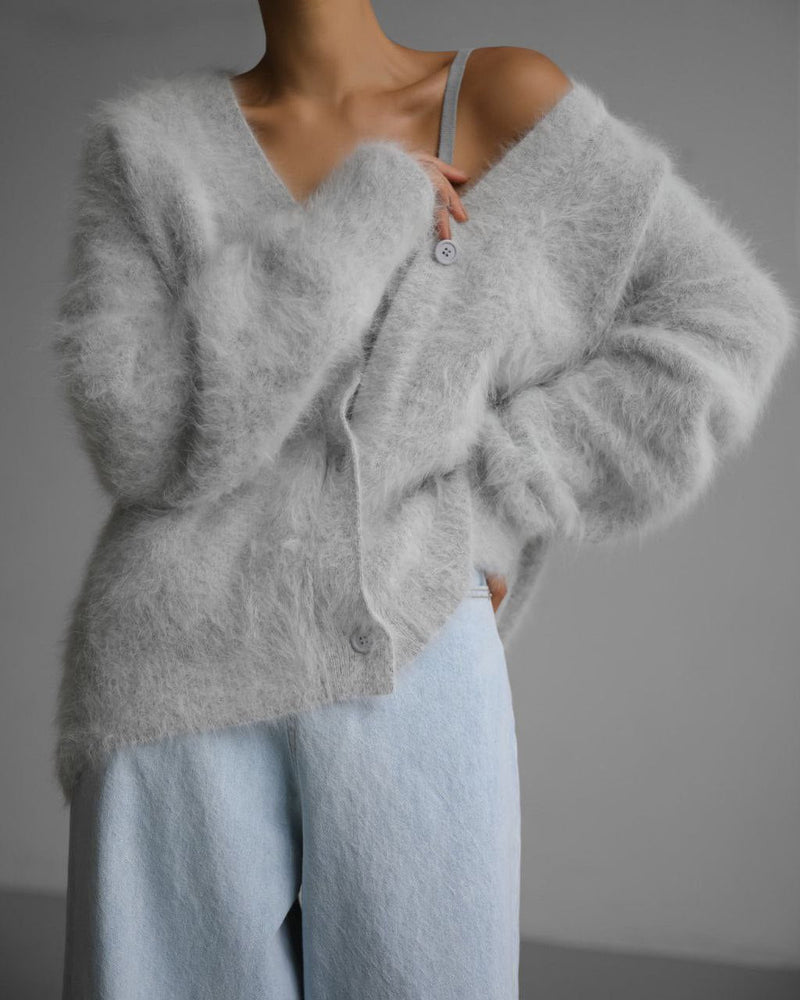 KS | Langärmelige Strickjacke mit fallenden Schultern