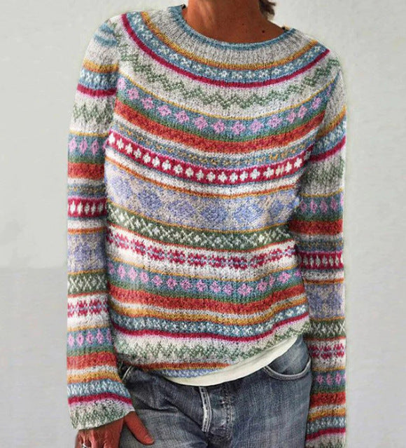 Strickpullover mit Vintage-Muster