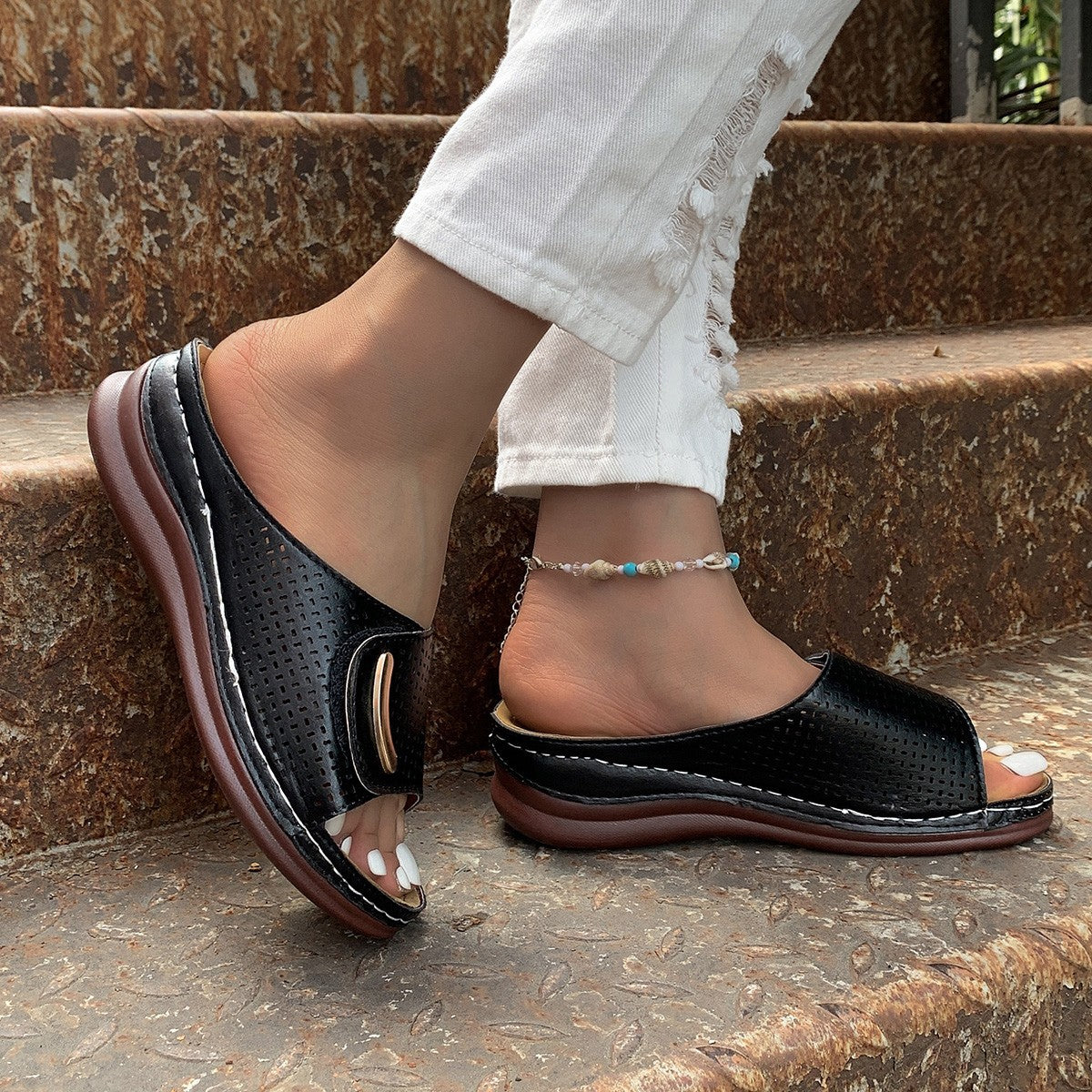 Klassische Orthopädische Sandalen mit zeitlosem Stil