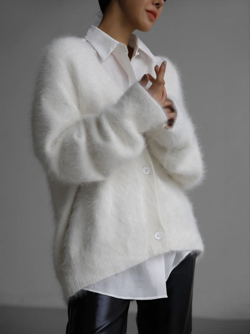 KS | Langärmelige Strickjacke mit fallenden Schultern