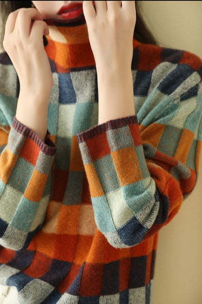 MW | Eleganter Print Rollkragenpullover
