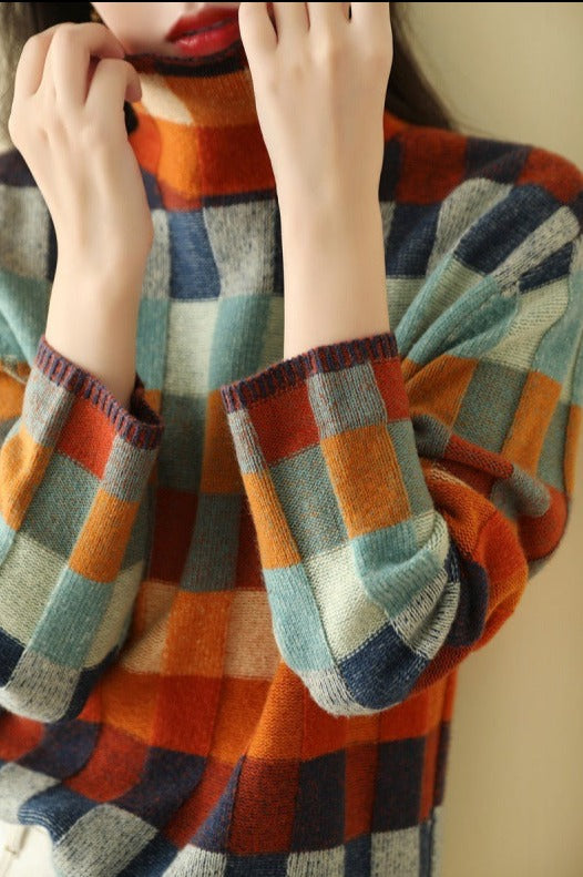 MW | Eleganter Print Rollkragenpullover