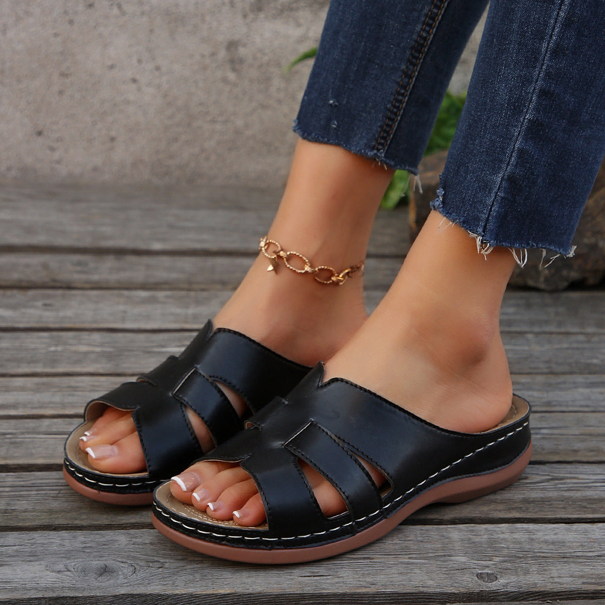 Vintage inspirierte Orthopädische Sandalen