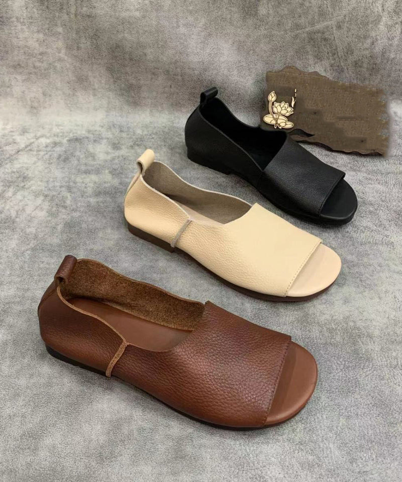 MW | Minimalistische, zehenoffene Slip-on-Flats
