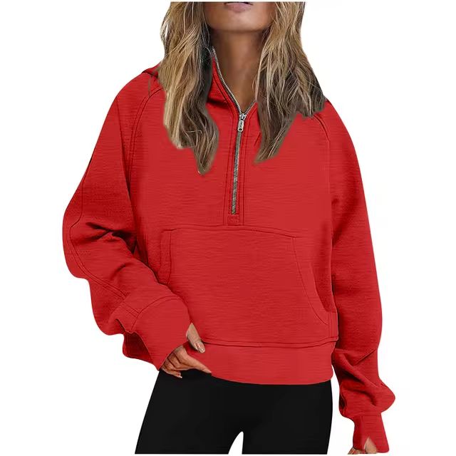 MW | Jacke mit halbem Reißverschluss und Kapuze