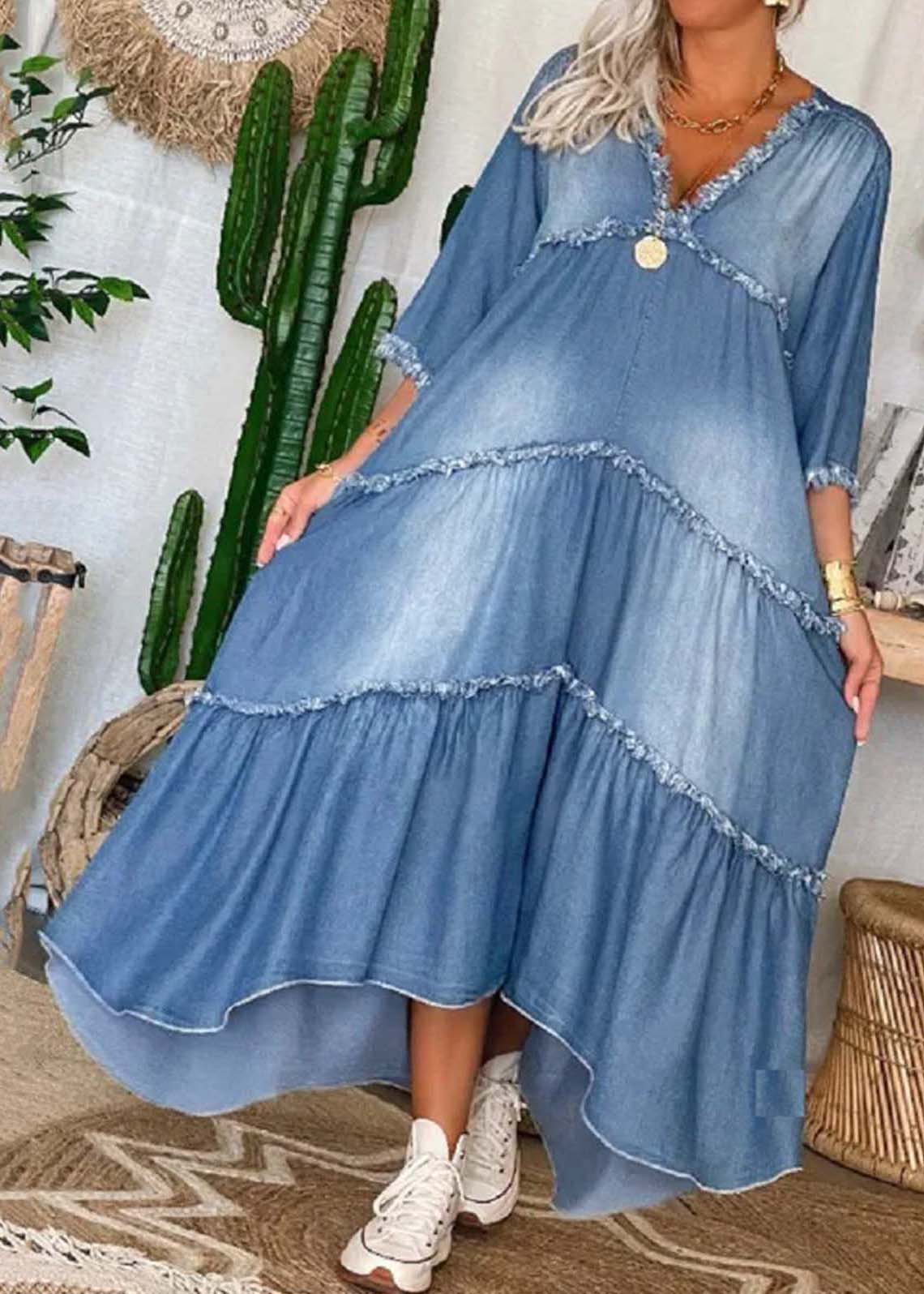 MW | Langes Kleid aus Denim