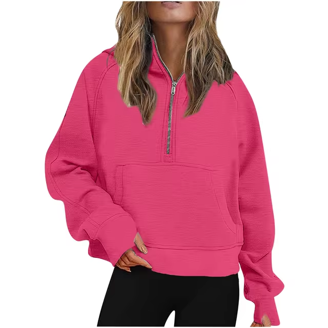 MW | Jacke mit halbem Reißverschluss und Kapuze
