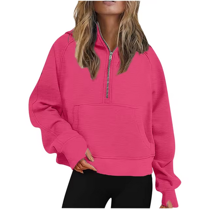 MW | Jacke mit halbem Reißverschluss und Kapuze