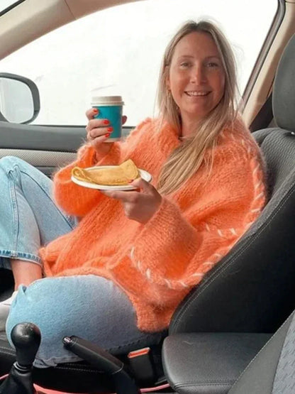 MW | Gestrickter Pullover in Übergröße