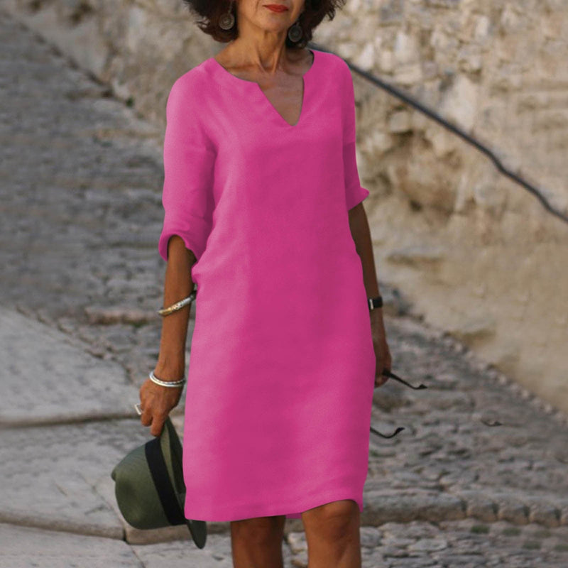 MW | Midikleid mit V-Ausschnitt