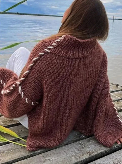 MW | Gestrickter Pullover in Übergröße