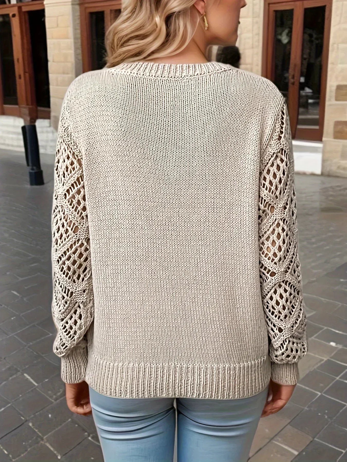 MW | Solid V-Ausschnitt Strickpullover