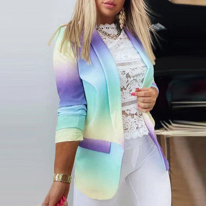 MW | Thanea Langarm-Blazer in Batik-Optik für Damen