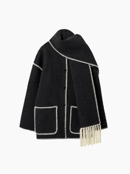 MW | warmer Mantel mit Quastenschal