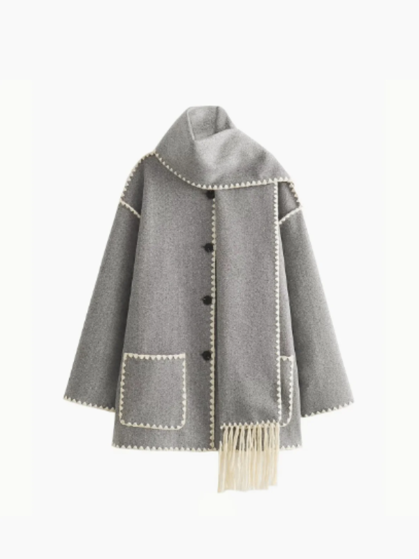 MW | warmer Mantel mit Quastenschal