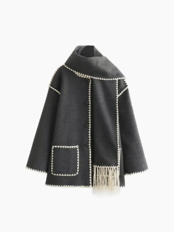 MW | warmer Mantel mit Quastenschal