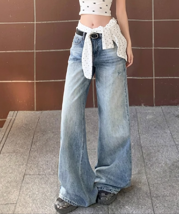 MW | Vintage Denim-Jeans mit weitem Bein und hoher Taille